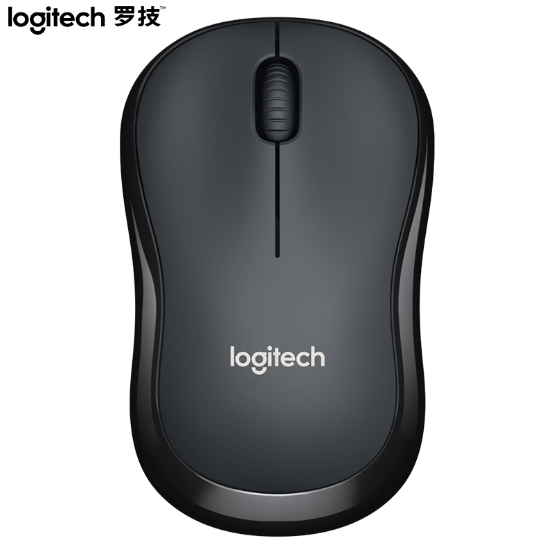 罗技(Logitech)M220鼠标 无线鼠标 办公鼠标 对称鼠标 带无线微型接收器 灰黑色(10个起拍)